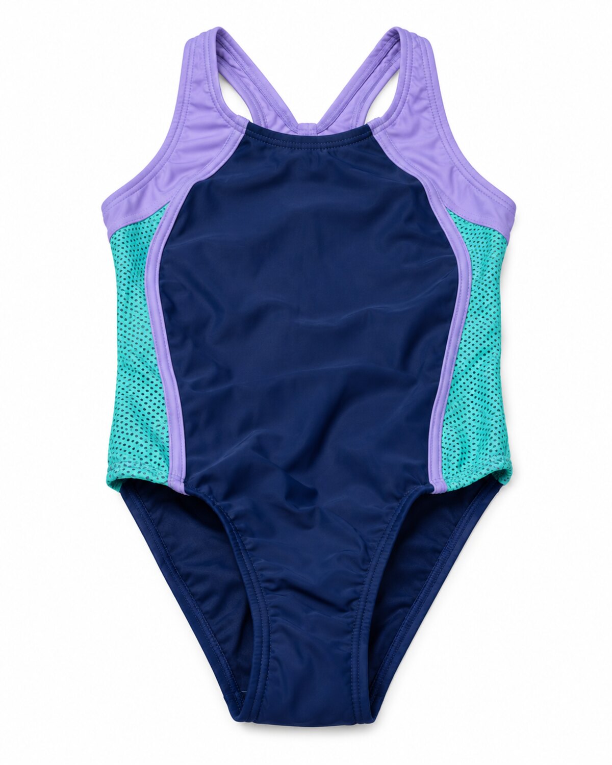Speedo · Traje de una pieza · Marino, lila y turquesa · Azul marino, lila y turquesa · Talla 10
